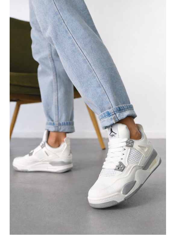 Кроссовки женские белого цвета с серой вставкой 192-5 212986C
