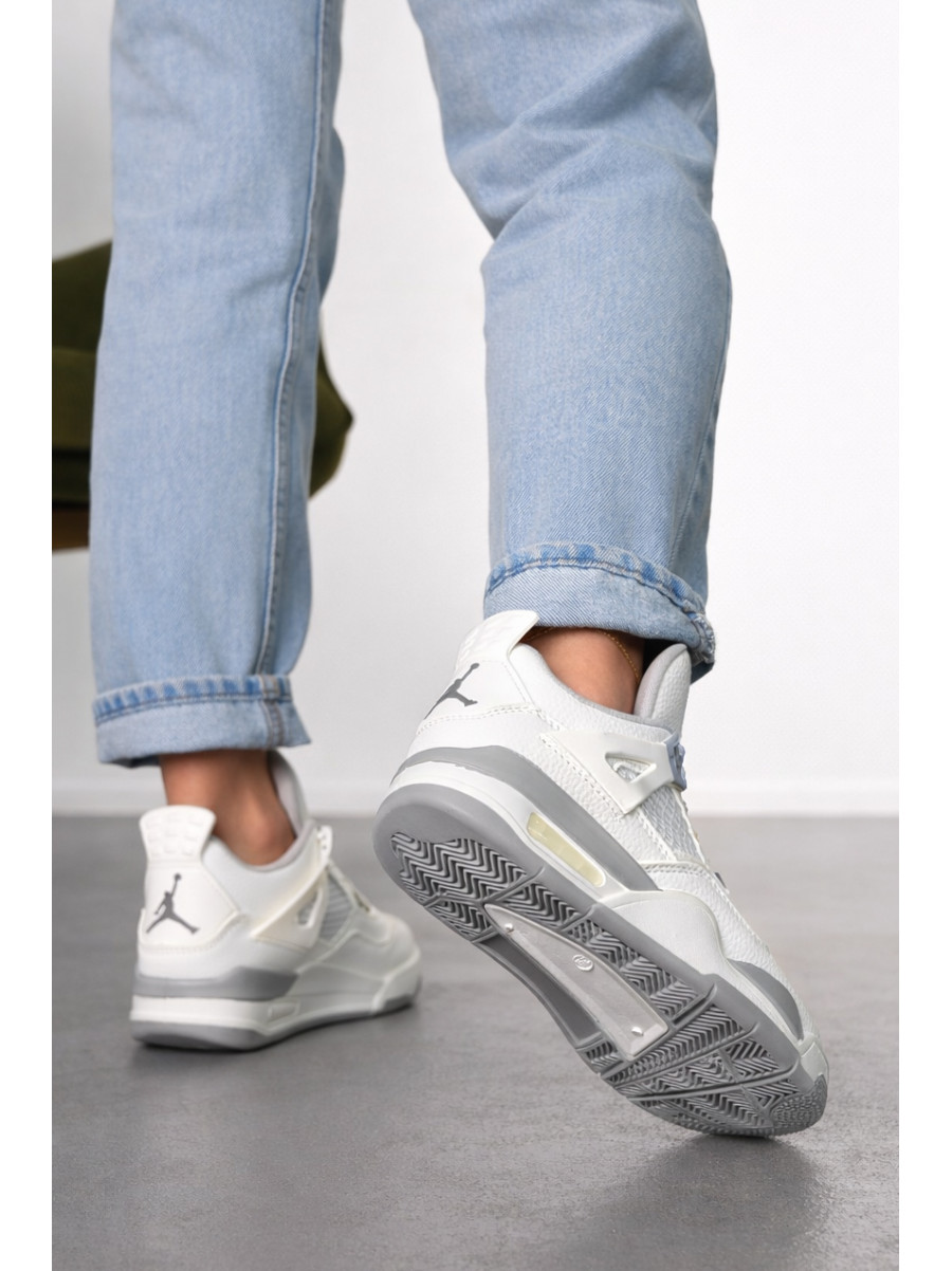 Кроссовки женские белого цвета с серой вставкой 192-5 212986C