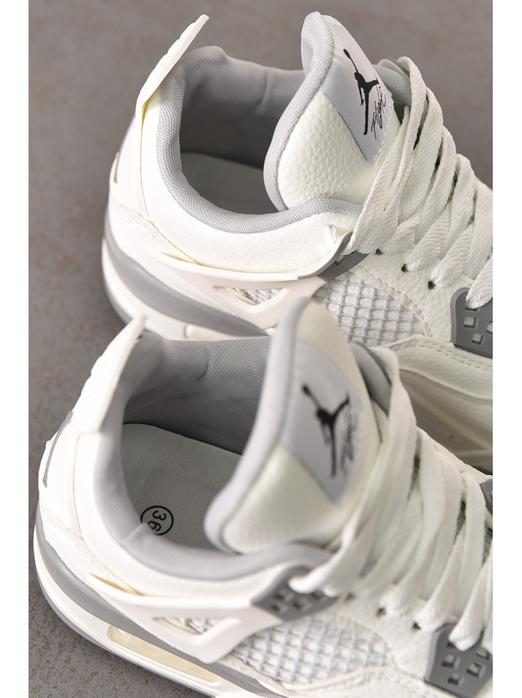 Кроссовки женские белого цвета с серой вставкой 192-5 212986C