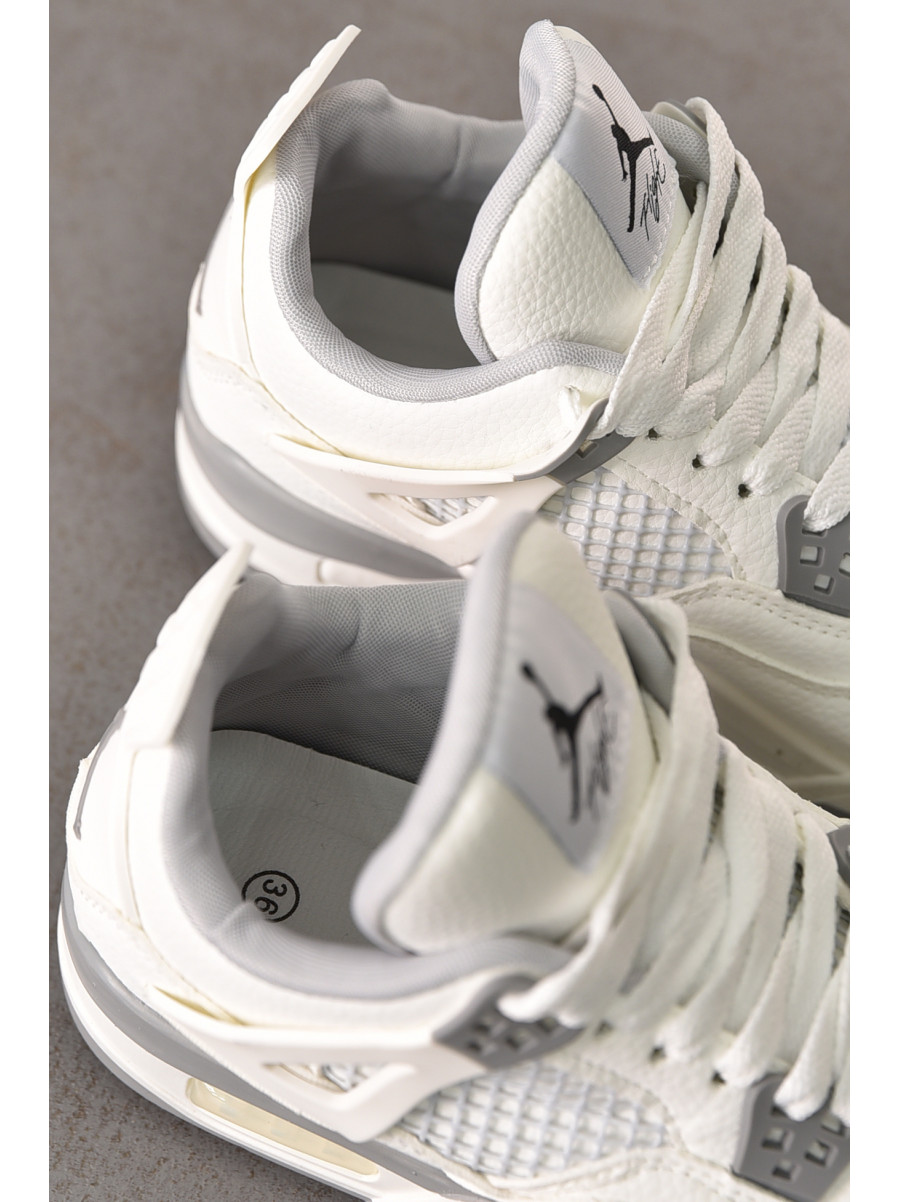 Кроссовки женские белого цвета с серой вставкой 192-5 212986C