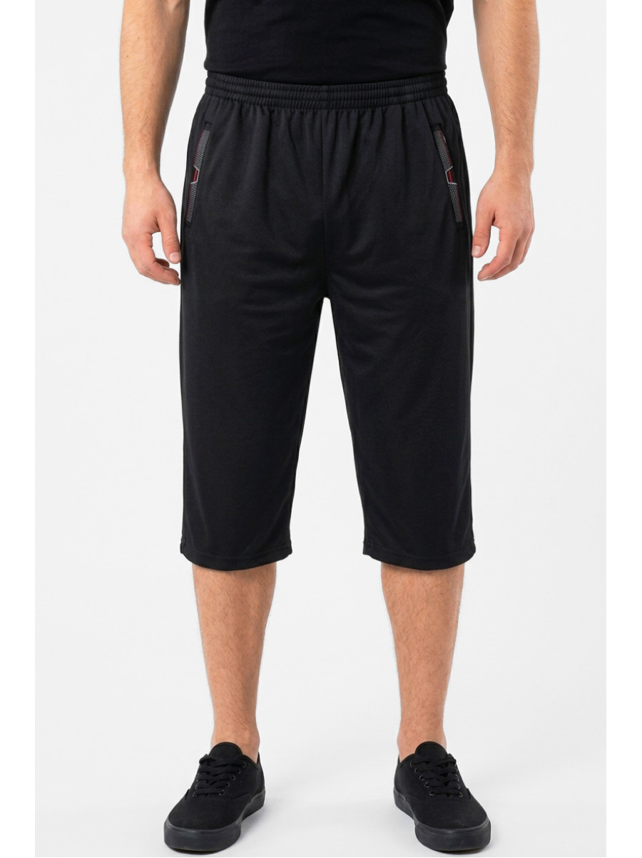 Бриджи мужские полубатальные черного цвета Y-6742-LBK 212994C