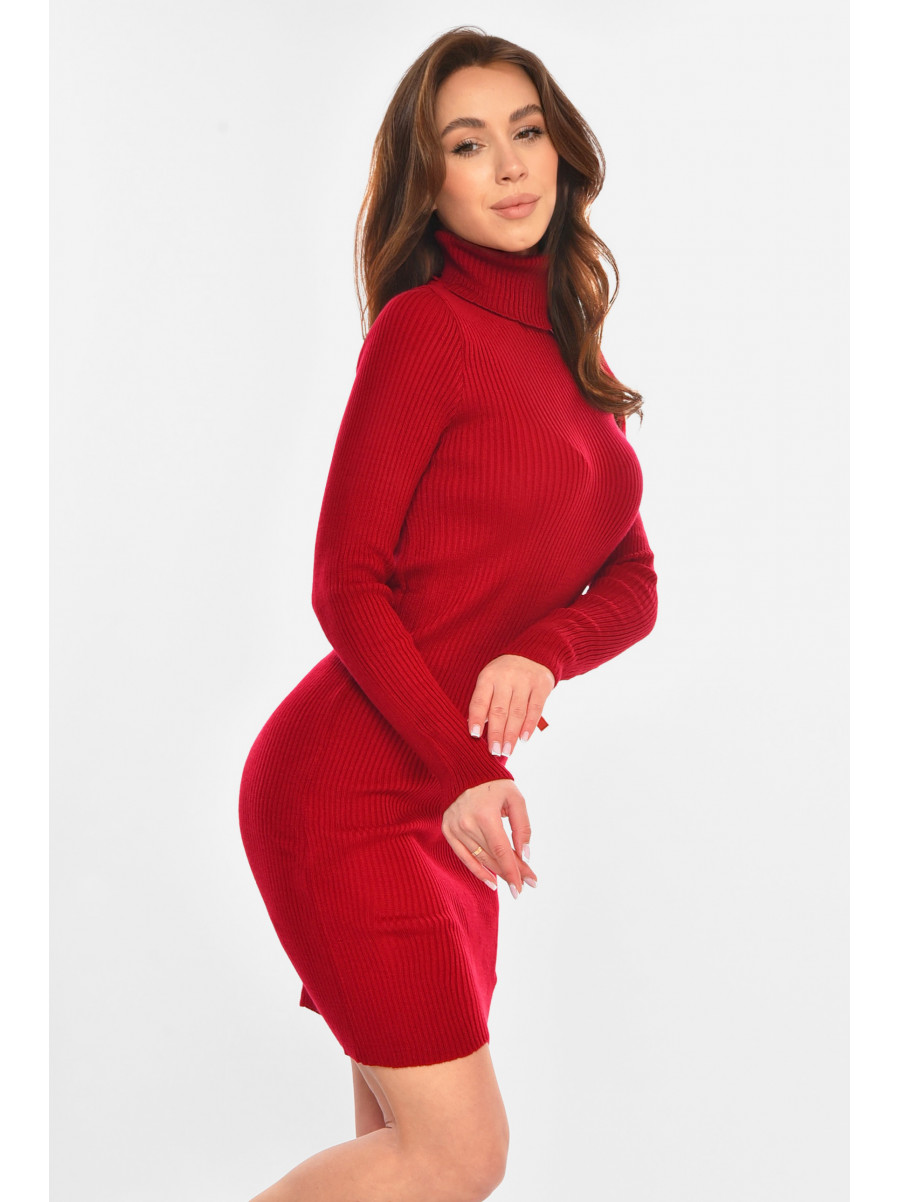 Сукня жіноча трикотажна бордового кольору 212995C