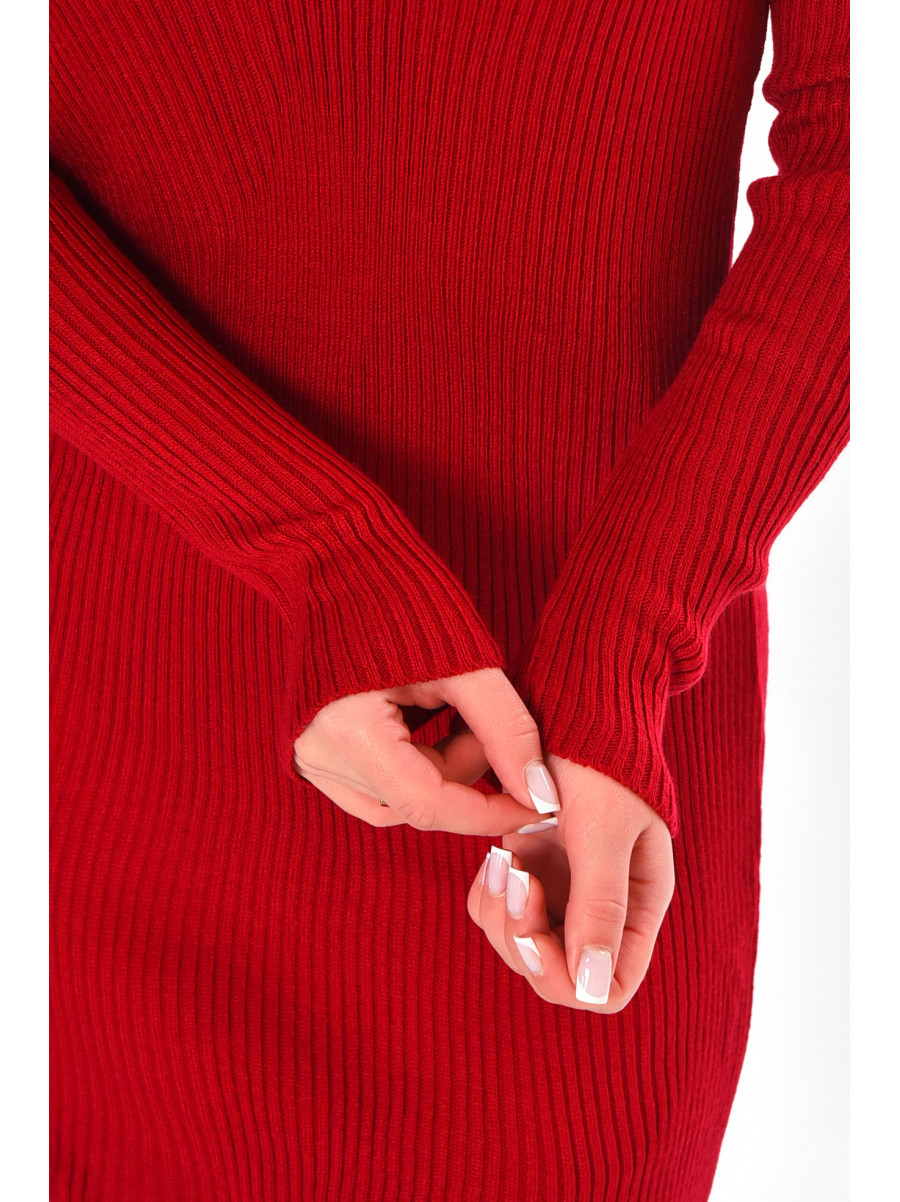 Сукня жіноча трикотажна бордового кольору 212995C