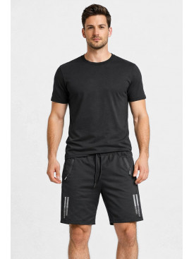 Шорты мужские черного цвета с принтом А2087-1 212999C