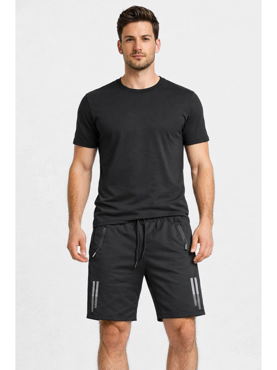 Шорты мужские черного цвета с принтом А2087-1 212999C