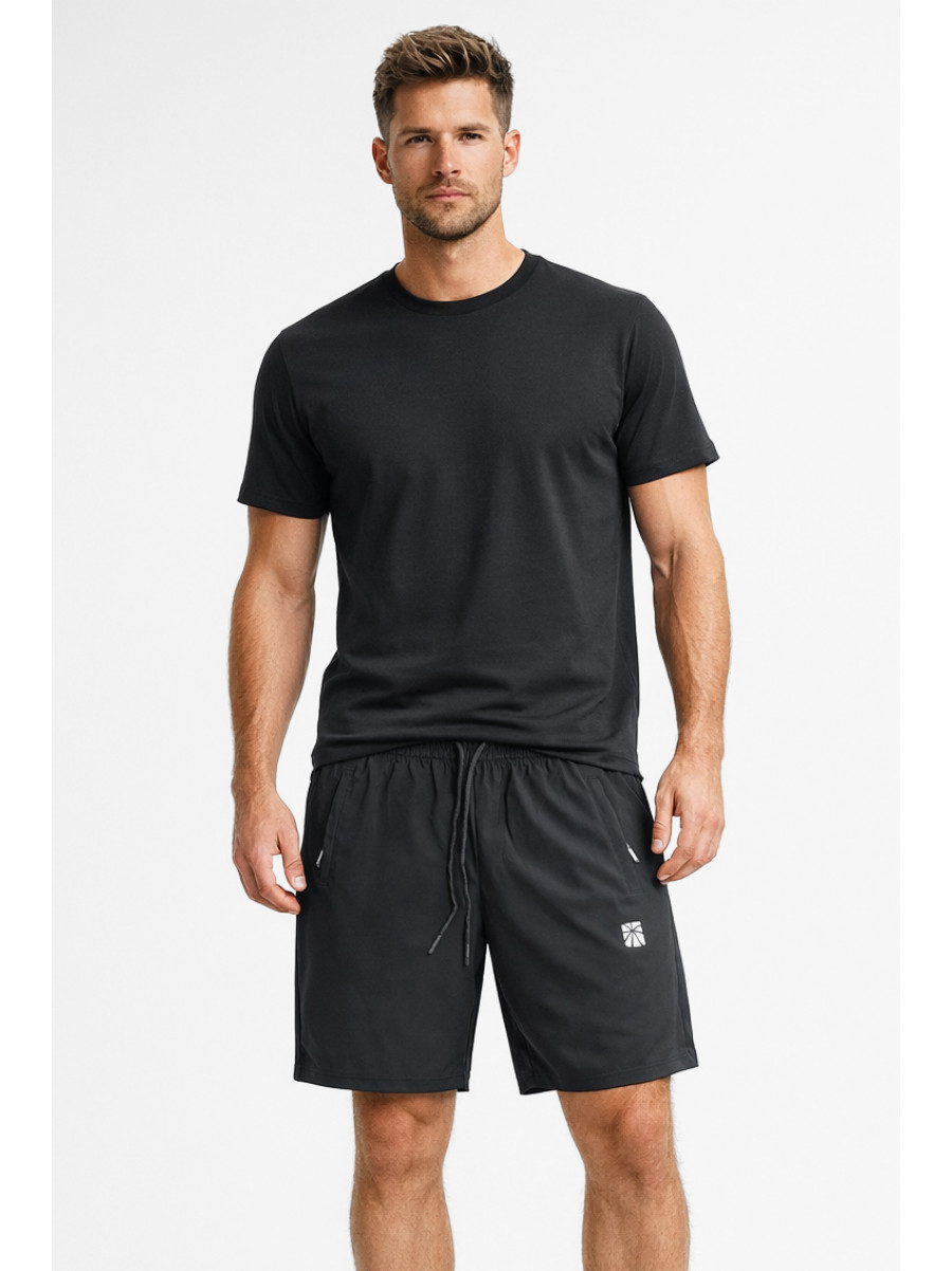 Шорты мужские черного цвета с принтом А2087-1 213001C