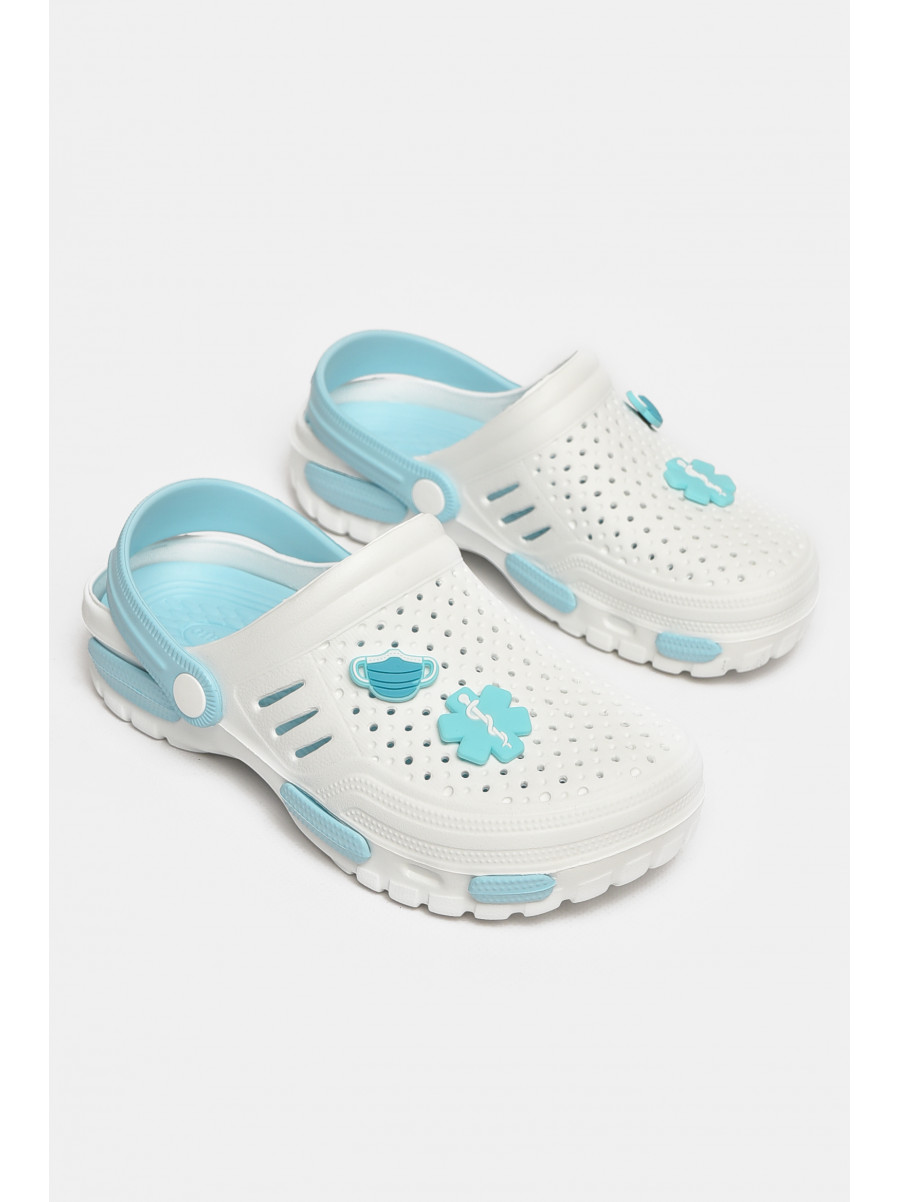 Кроксы женские белого цвета СД-48 213005C