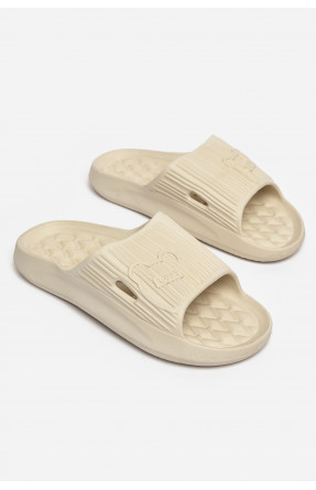 Шлепанцы пена женские молочного цвета Мишка 213013C