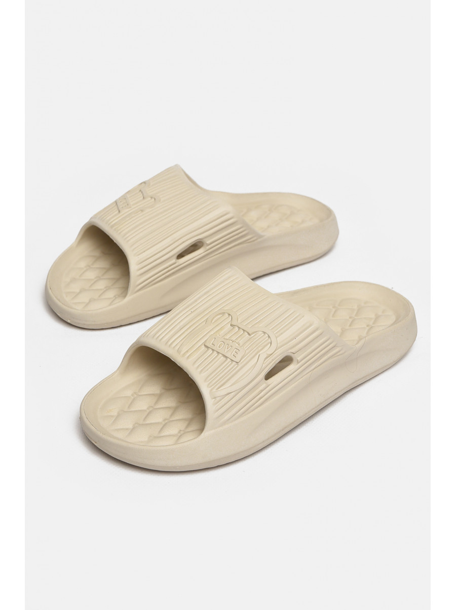 Шлепанцы пена женские молочного цвета Мишка 213013C