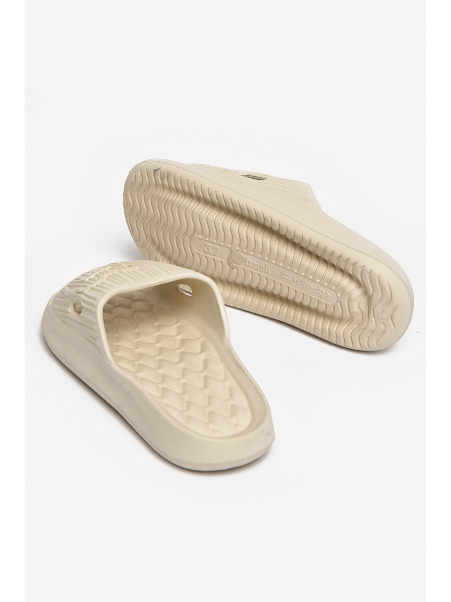 Шлепанцы пена женские молочного цвета Мишка 213013C