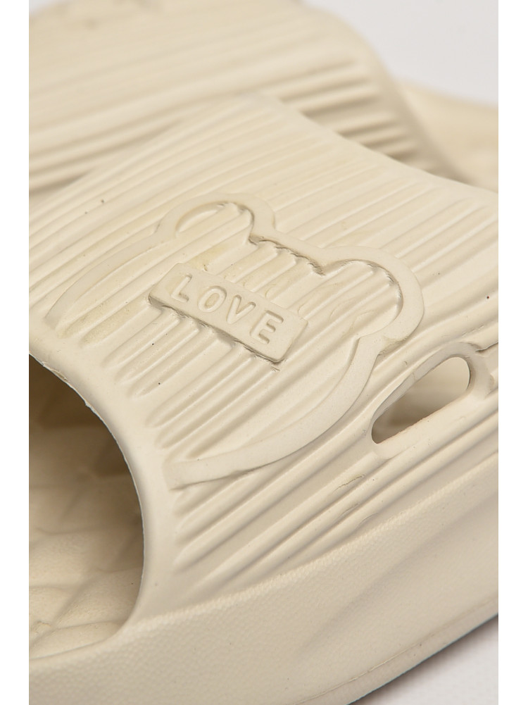 Шлепанцы пена женские молочного цвета Мишка 213013C