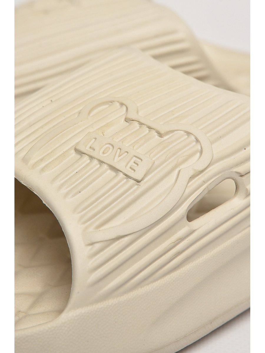 Шлепанцы пена женские молочного цвета Мишка 213013C