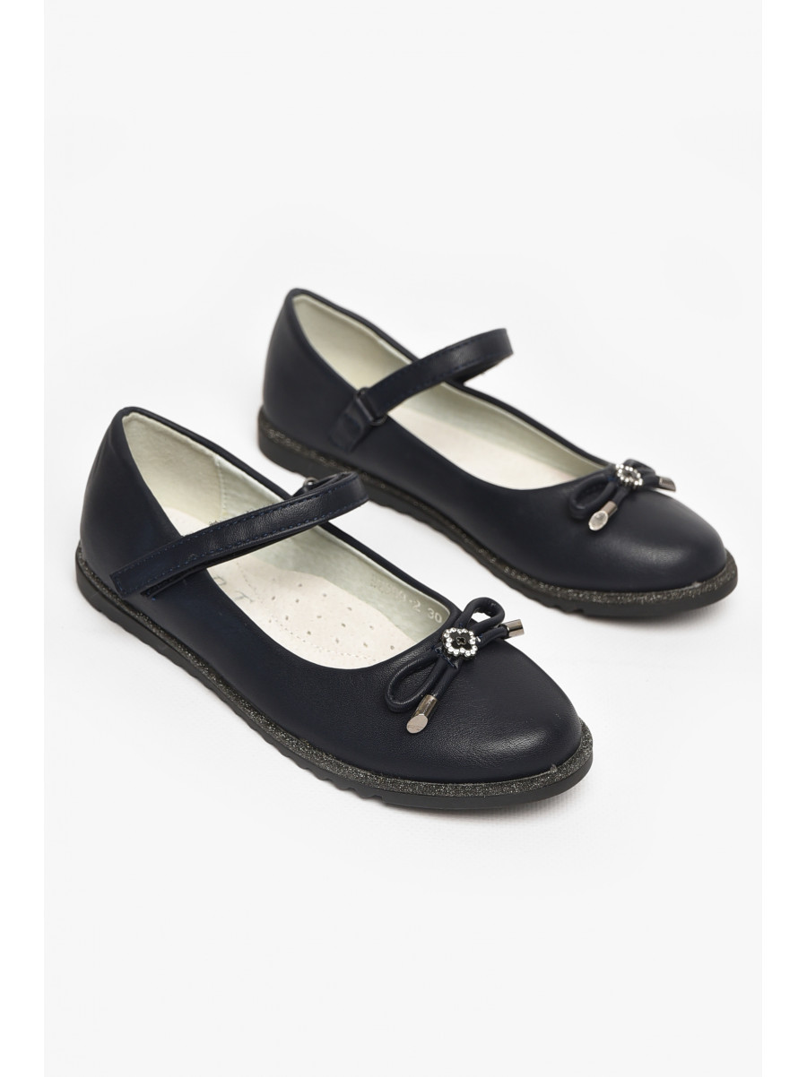 Туфлі дитячі для дівчинки темно-синього кольору Н2569-2 213014C