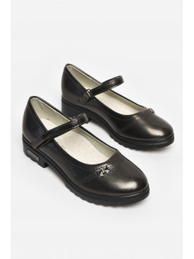 Туфли детские для девочки темно-серого цвета 5984-3 213020C