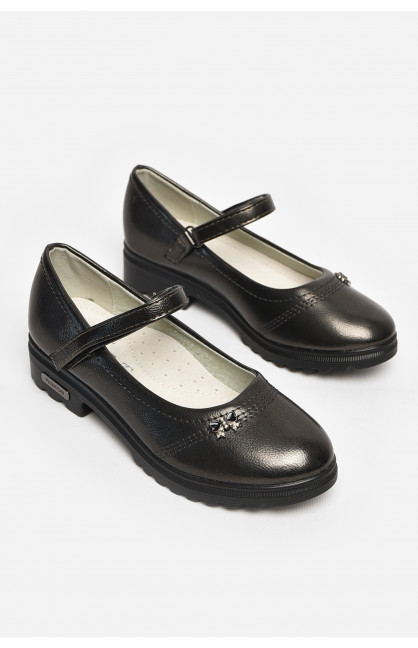 Туфли детские для девочки темно-серого цвета 5984-3 213020C