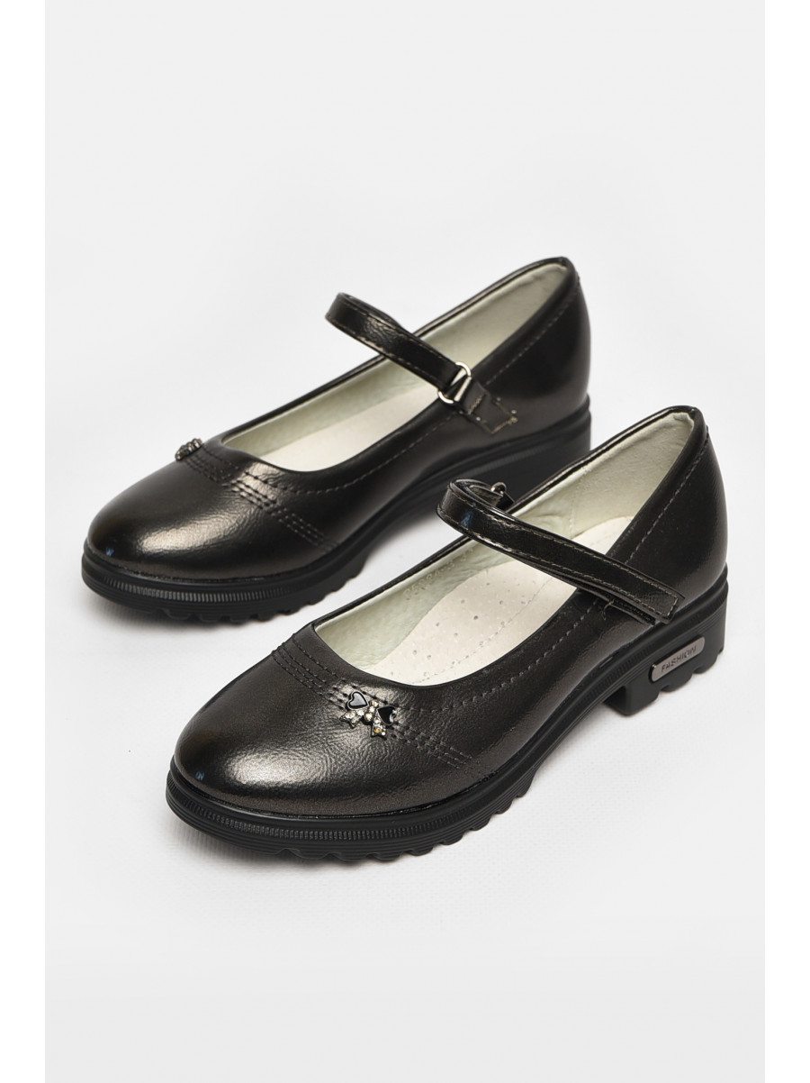 Туфлі дитячі для дівчинки темно-сірого кольору 5984-3 213020C