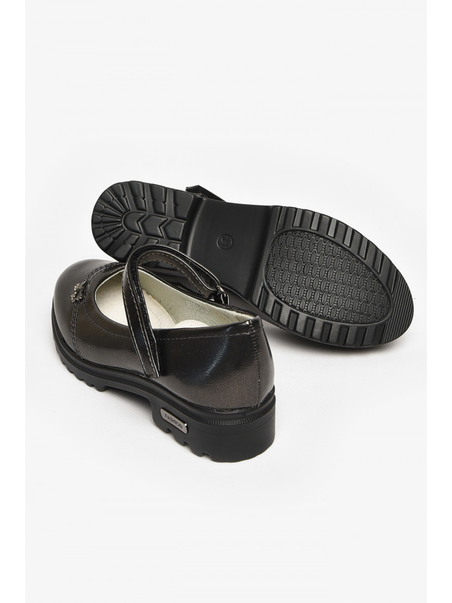 Туфлі дитячі для дівчинки темно-сірого кольору 5984-3 213020C