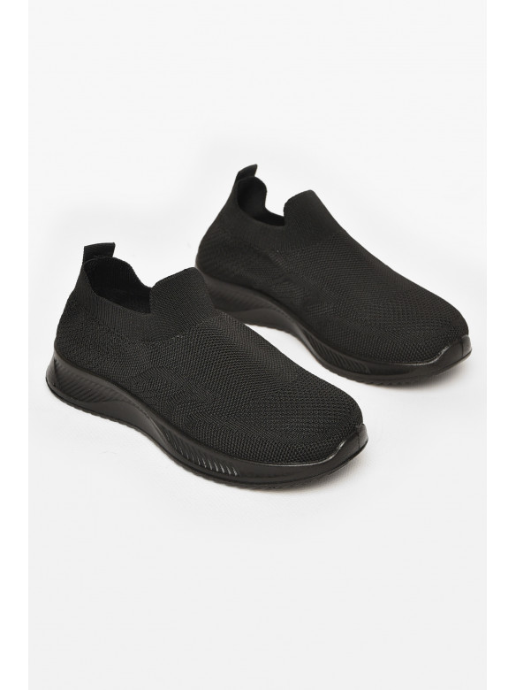 Кроссовки детские текстильные черного цвета А605-1 213042C