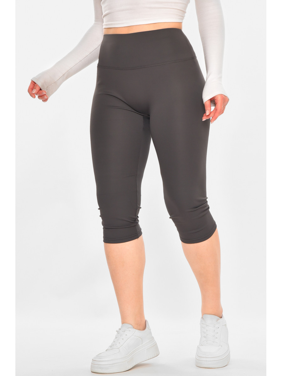 Бриджи женские однотонные тёмно-серого цвета А752 213064C