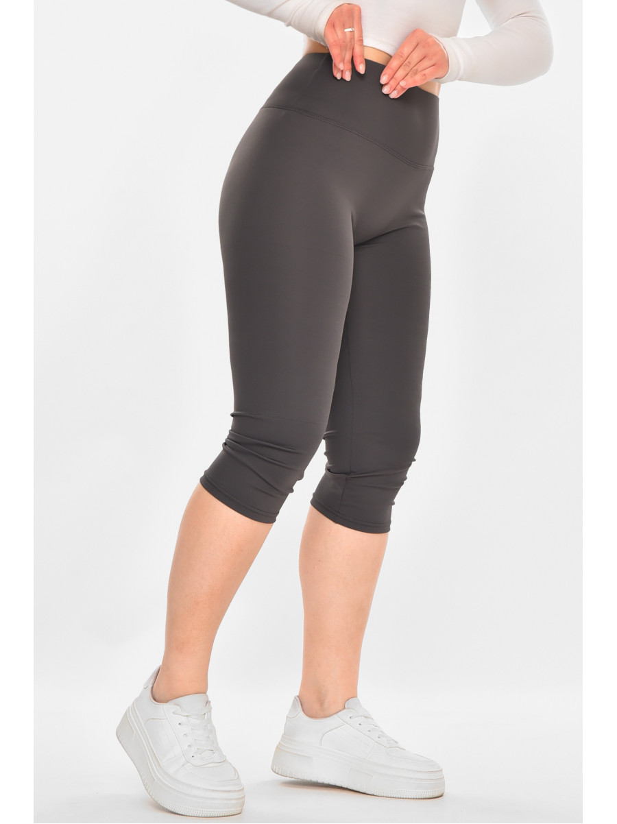 Бриджи женские однотонные тёмно-серого цвета А752 213064C