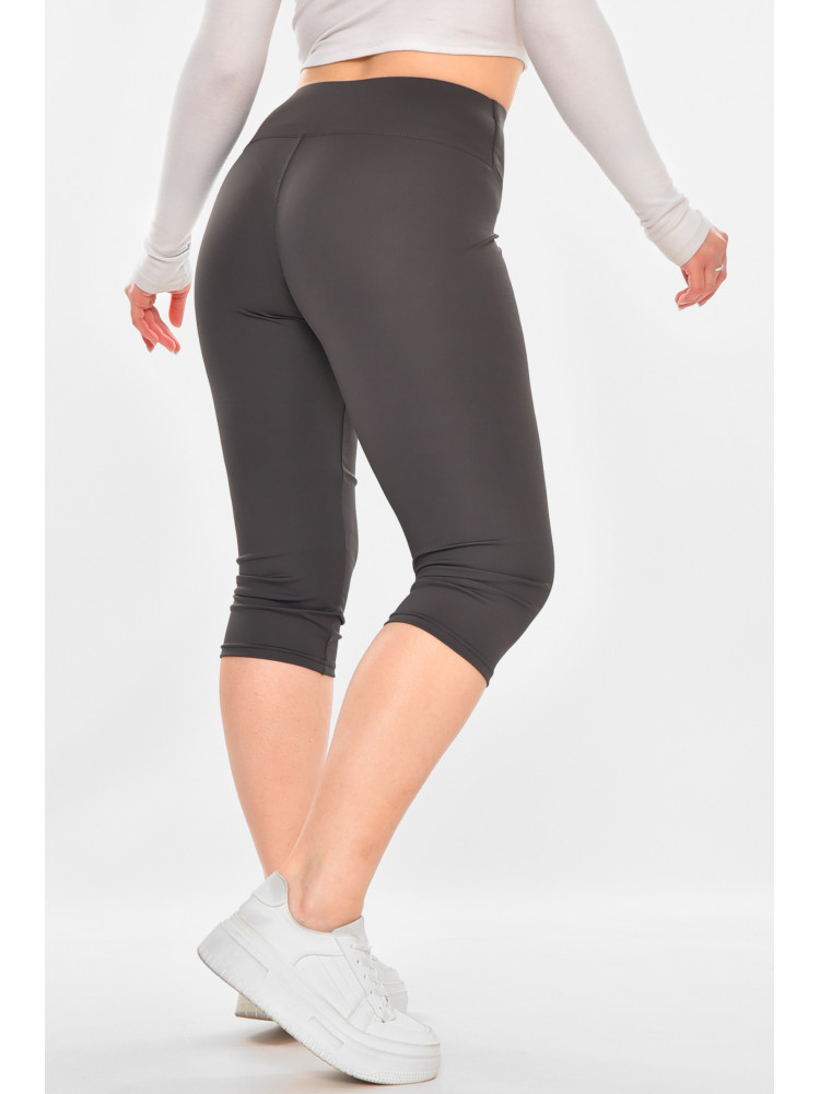 Бриджи женские однотонные тёмно-серого цвета А752 213064C