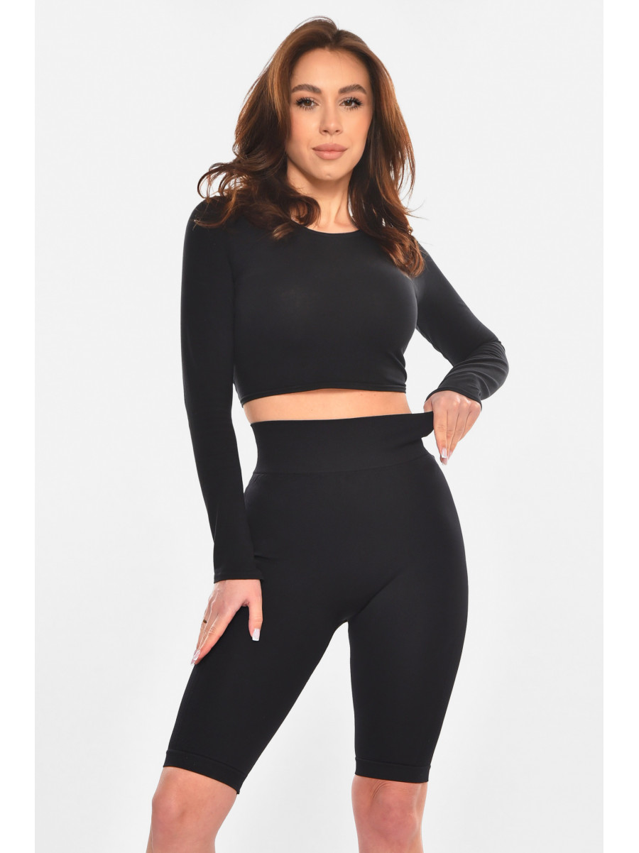 Велосипедки жіночі однотонні чорного кольору 0513 213068C