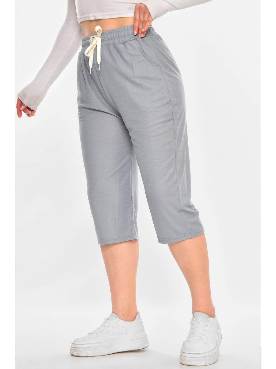 Бриджі жіночі однотонні блакитного кольору 780 213071C