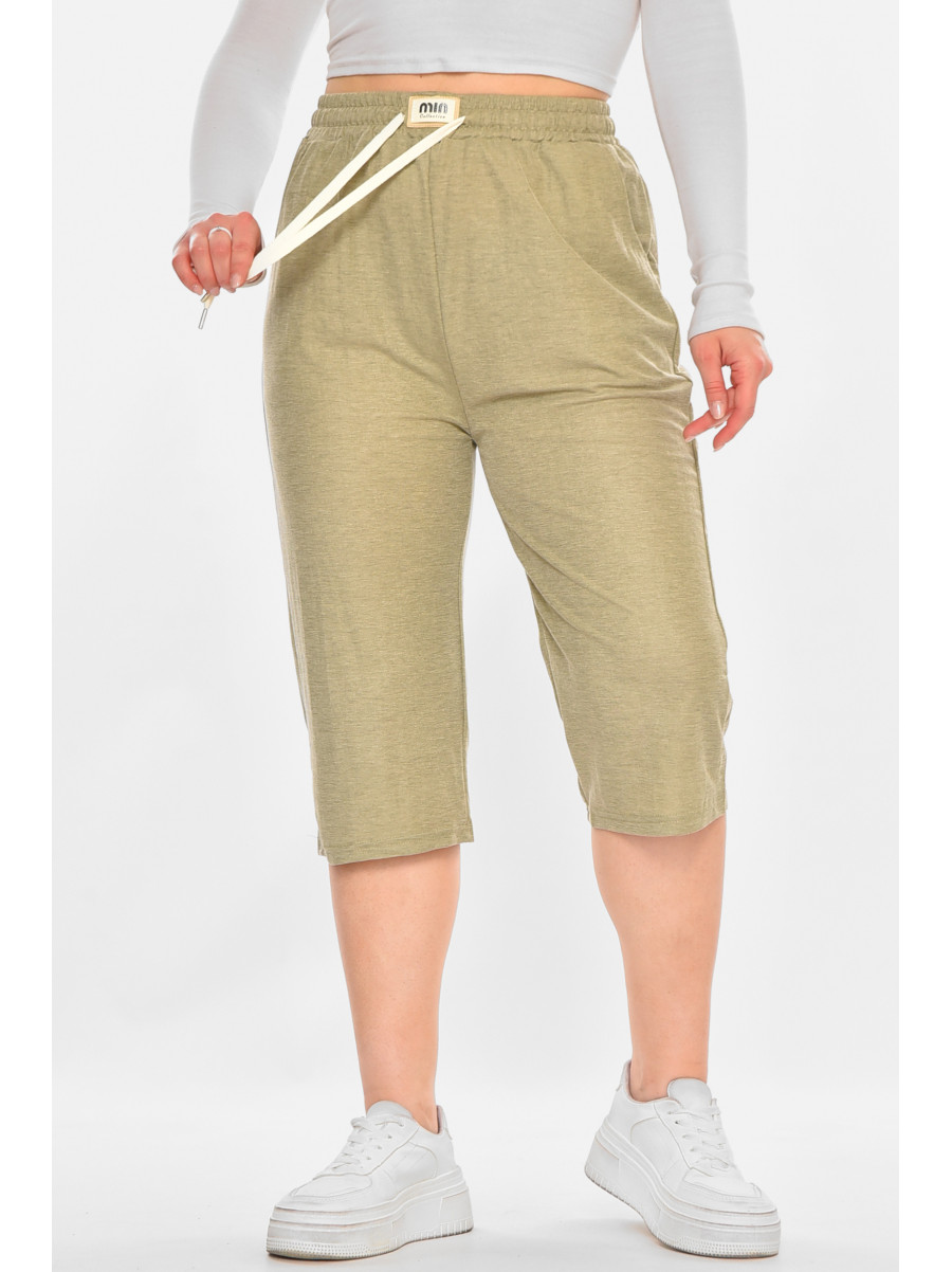 Бриджі жіночі однотонні світло-сірого кольору 780 213073C