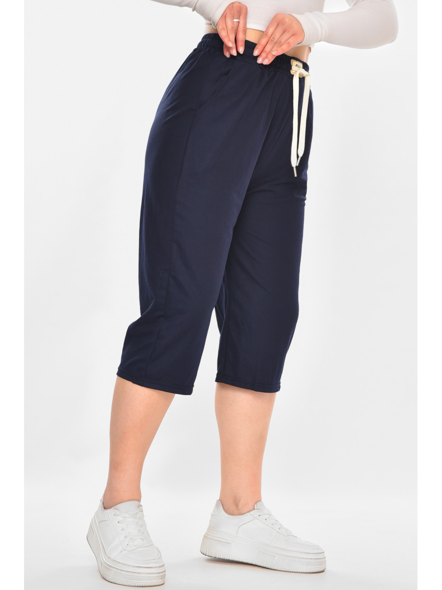 Бриджи женские однотонные тёмно-синего цвета 780 213074C