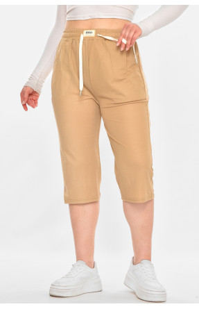 Бриджі жіночі однотонні бежевого кольору 780 213076C