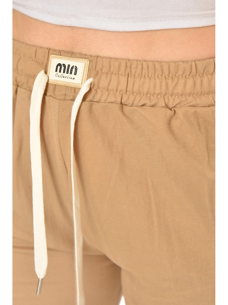 Бриджи женские однотонные бежевого цвета 780 213076C