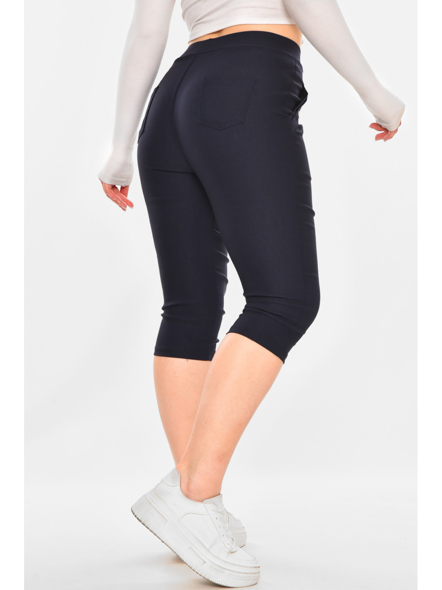 Бриджи женские однотонные тёмно-синего цвета 7070 213077C