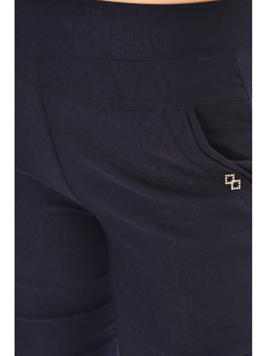 Бриджи женские однотонные тёмно-синего цвета 7070 213077C