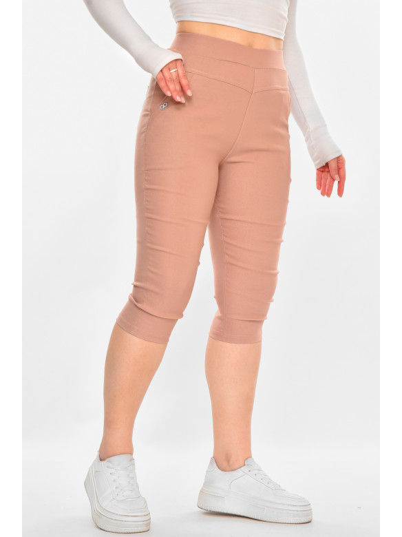 Бриджи женские однотонные пудрового цвета 7070 213078C