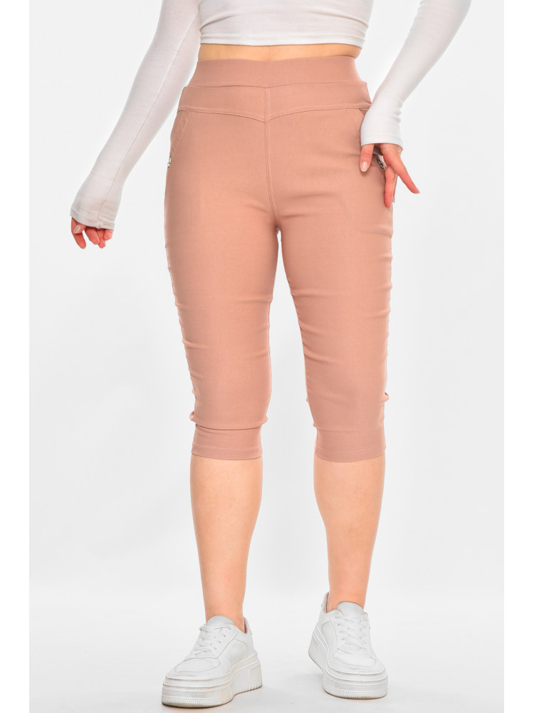 Бриджи женские однотонные пудрового цвета 7070 213078C