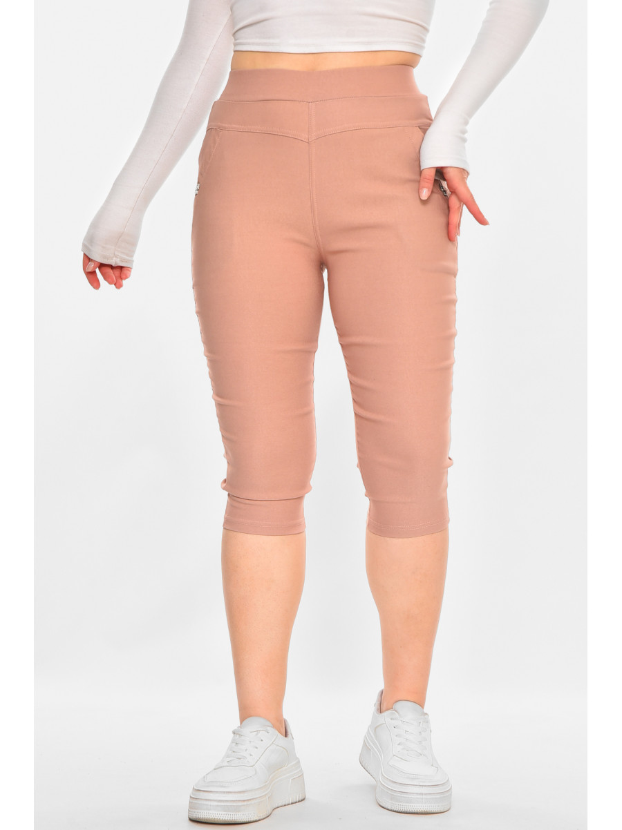 Бриджи женские однотонные пудрового цвета 7070 213078C