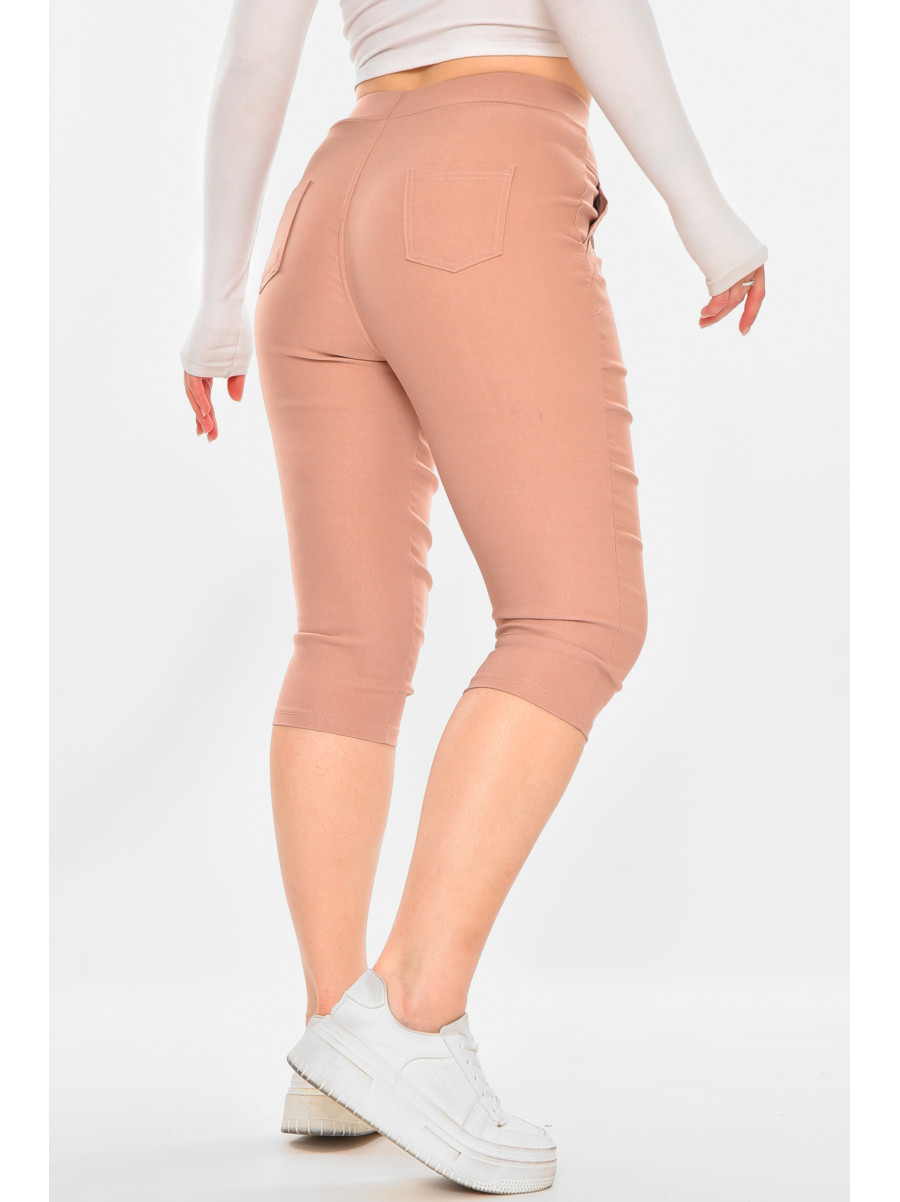 Бриджи женские однотонные пудрового цвета 7070 213078C