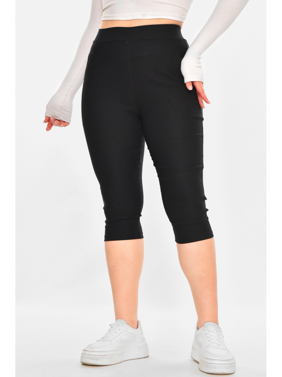 Бриджи женские однотонные черного цвета 7070 213079C