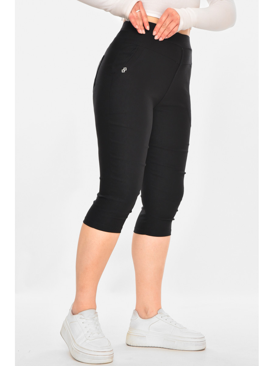 Бриджи женские однотонные черного цвета 7070 213079C