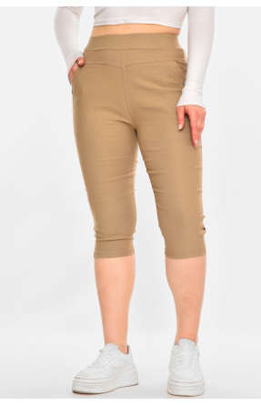 Бриджі жіночі однотонні бежевого кольору 7070 213080C