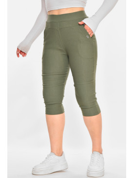 Бриджи женские однотонные зеленого цвета 7070 213081C