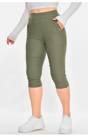 Бриджі жіночі однотонні зеленого кольору 7070 213081C