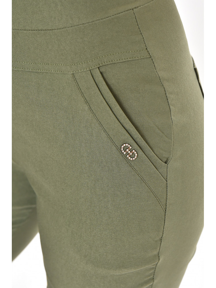 Бриджи женские однотонные зеленого цвета 7070 213081C