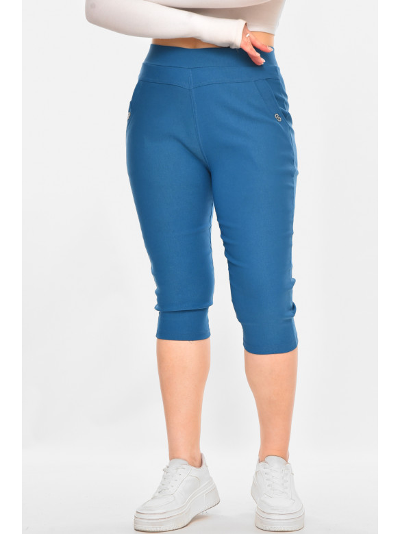 Бриджи женские однотонные синего цвета 7070 213082C