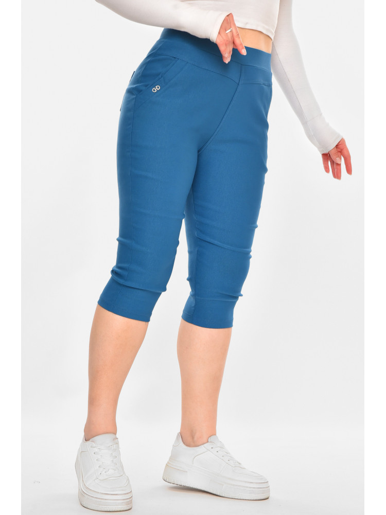 Бриджи женские однотонные синего цвета 7070 213082C