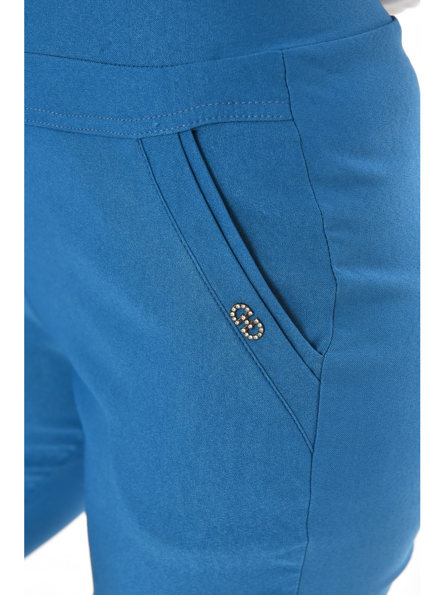 Бриджи женские однотонные синего цвета 7070 213082C