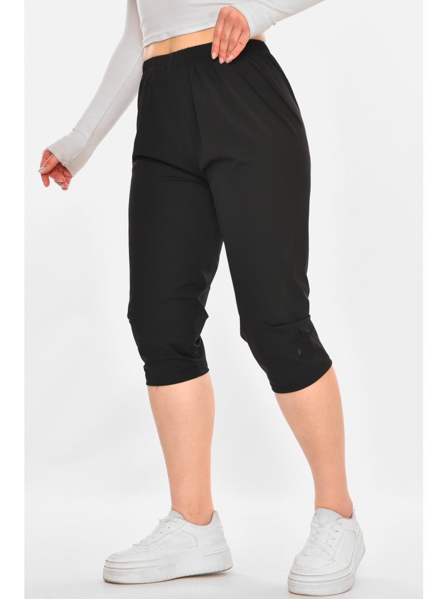 Бриджи женские однотонные черного цвета 701-7 213084C