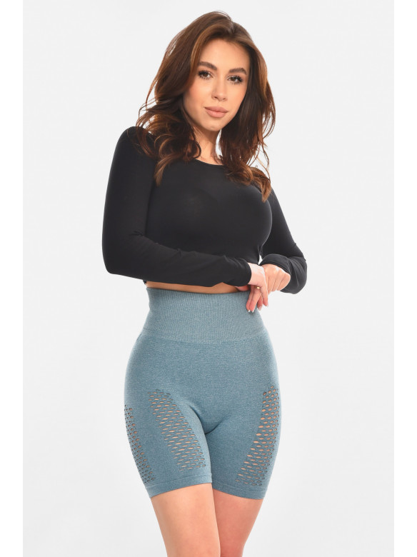 Велосипедки жіночі push-up однотонні м'ятного кольору ZK5003 213092C