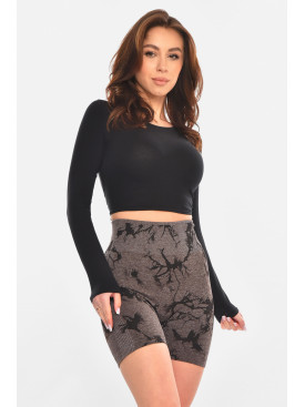 Велосипедки жіночі push-up коричневого кольору з принтом ZK5006 213093C