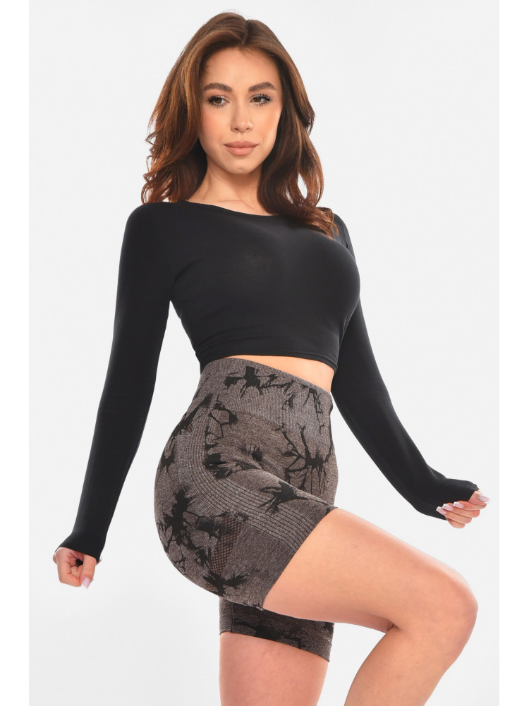 Велосипедки жіночі push-up коричневого кольору з принтом ZK5006 213093C